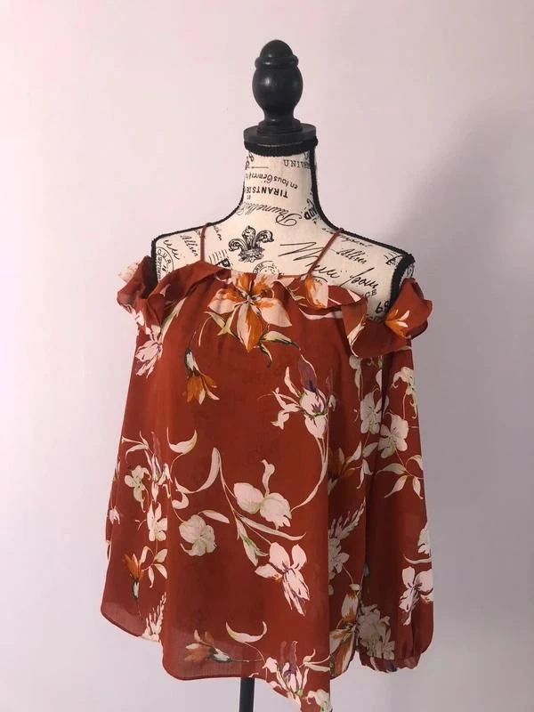 Bohemien schoudervrije blouse met bloemenpatroon Mango – Maat S (36) – photo 2